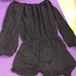 black stretchy romper